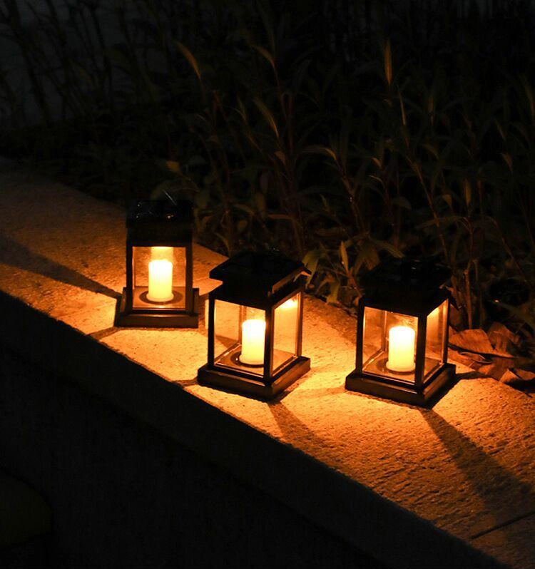 Camping Metal Hanging Decorative Outdoor Solar Powered LED Lanterns