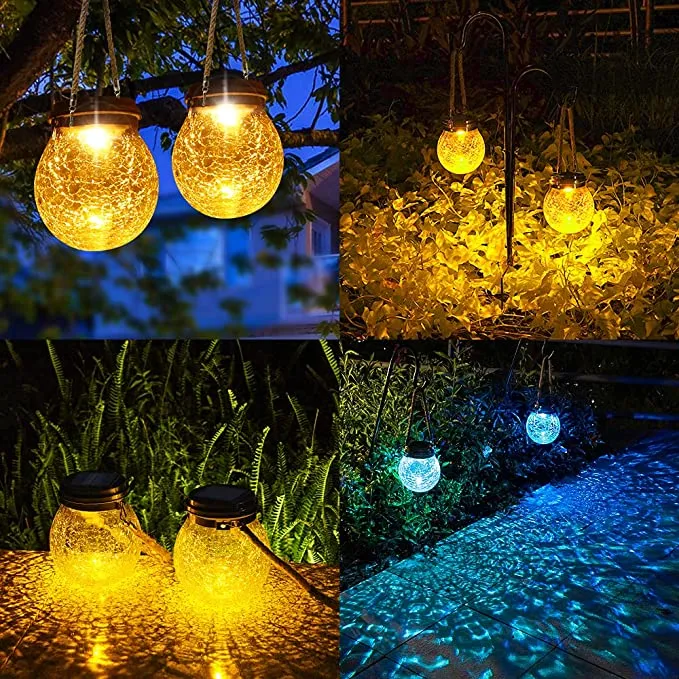 Solar Glass Ball 30 LED Patio Garden Lanterns Wedding Table Decor Outdoor Solar Glass Bottle Lamp LED Hanging Solar Lantern