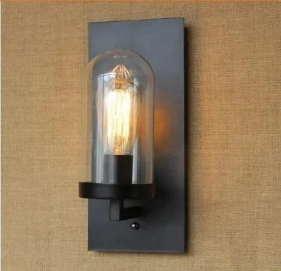 Attic Bedside Decorative Wall Lamp Retro Glass Lamp Shade Wall Lamp