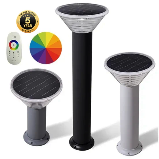 Ik10 RGB Solar Bollard Light CCT Changeable Warm White/Cool White Solar Pathway Lights