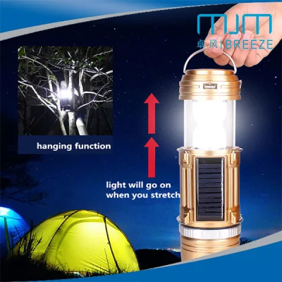 High Quality Zoom LED Lamp with Solar/DC for Camping Outdoor Fishing Light