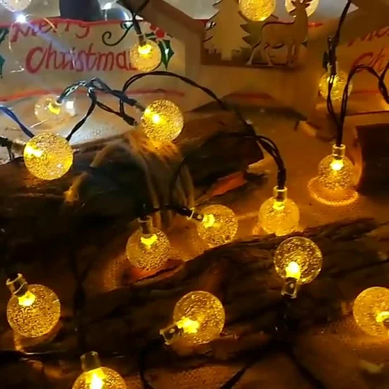 Solar String Light 50 LED Warm White Crystal Ball Solar Fairy String Light for Outdoor Christmas